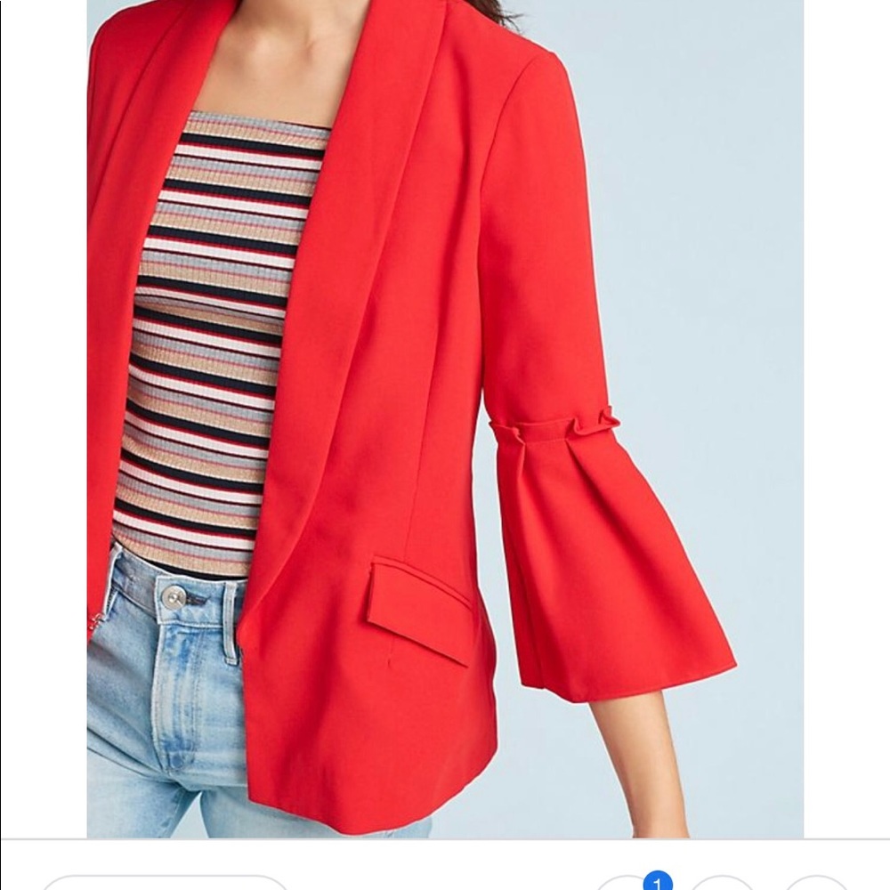 Greylin Red Bell-Sleeve Blazer